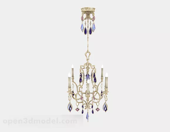 Purple Gem Chandelier 3d model Purple Gem Chandelier 3d model