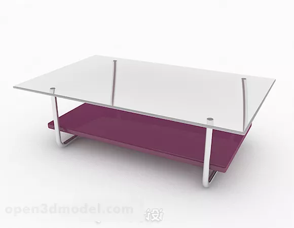 Purple Glass Minimalist Coffee Table 3d model Purple Glass Minimalist Coffee Table 3d model