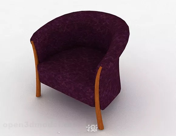 Purple Fabric Single Sofa 3d model Purple Fabric Single Sofa 3d model