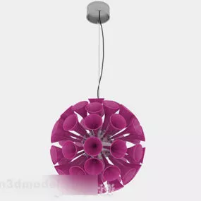 Purple Horn Shaped Circular Chandeliers 3d model