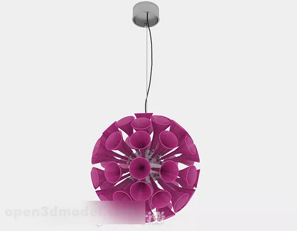 Purple Horn Shaped Circular Chandeliers 3d model Purple Horn Shaped Circular Chandeliers 3d model