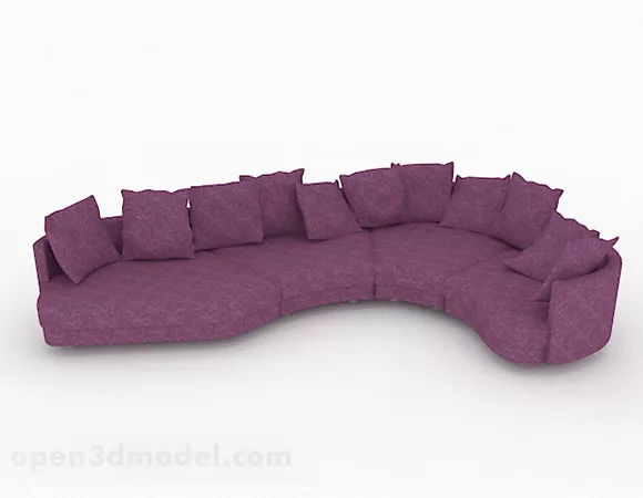 Purple Design Multi-seater Sofa Furniture 3d model Purple Design Multi-seater Sofa Furniture 3d model
