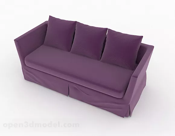 Purple Simple Loveseat Sofa Furniture 3d model Purple Simple Loveseat Sofa Furniture 3d model