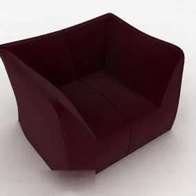 Purple Simple Single Sofa 3d model