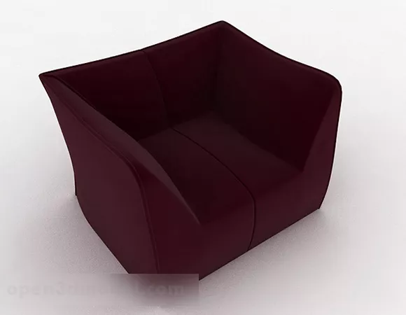 Purple Simple Single Sofa 3d model Purple Simple Single Sofa 3d model