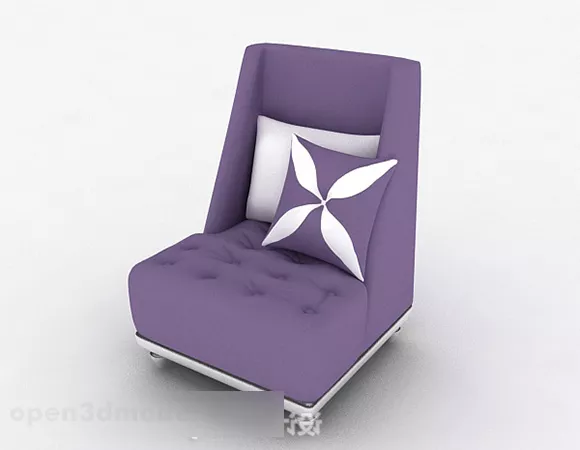 Purple Single Sofa Furniture 3d model Purple Single Sofa Furniture 3d model