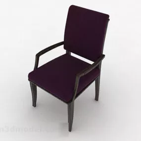 Purple Wooden Home Chair 3d model