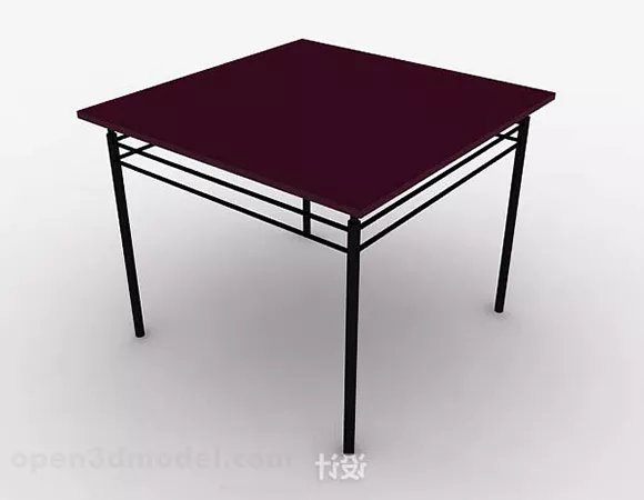 Purple Wooden Simple Dining Table 3d model Purple Wooden Simple Dining Table 3d model