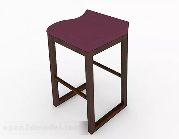 Purple Wooden Simple Lounge Chair 3d model Purple Wooden Simple Lounge Chair 3d model