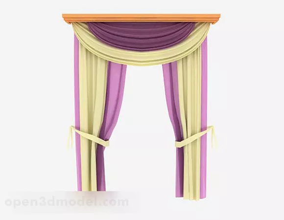 Purple Yellow Curtain 3d model Purple Yellow Curtain 3d model