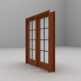 Push-pull Wooden Door 3d model