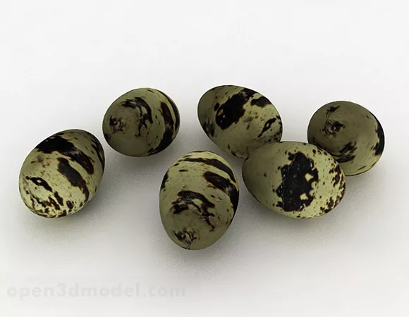 Quail Eggs 3d model Quail Eggs 3d model