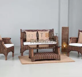 Rattan Sofa Furniture 3d model