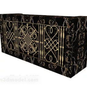 Black Reception Desk Furniture 3d model