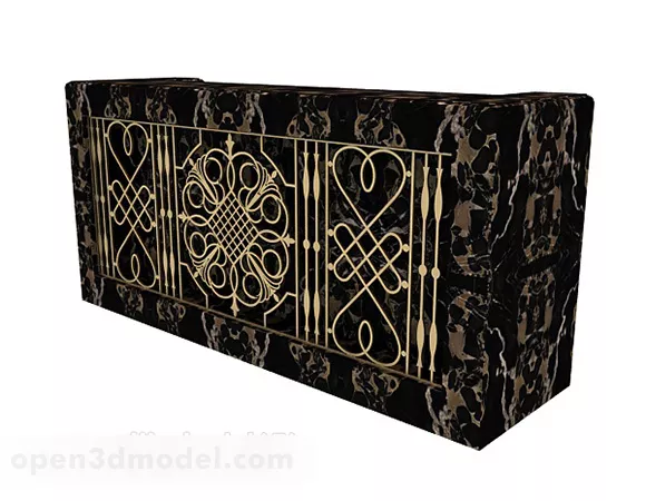 Black Reception Desk Furniture 3d model Black Reception Desk Furniture 3d model
