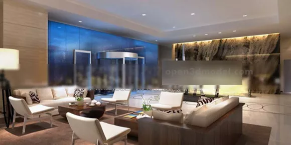 Modern Reception Hall Interior 3d model Modern Reception Hall Interior 3d model