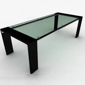 Rectangular Glass Coffee Table Design 3d model