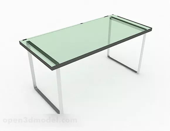 Rectangular Glass Dining Table 3d model Rectangular Glass Dining Table 3d model