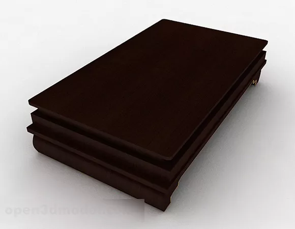 Rectangular Wooden Brown Coffee Table 3d model Rectangular Wooden Brown Coffee Table 3d model