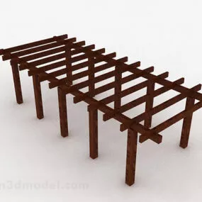Rectangular Wooden Flower Stand 3d model