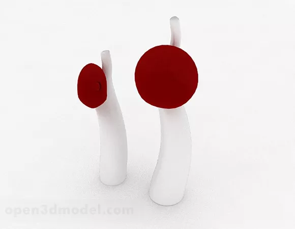 Red And White Art Decoration Furnishings 3d model Red And White Art Decoration Furnishings 3d model