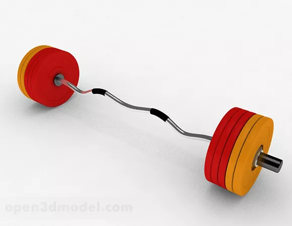 Gym Bench Exercise With Bar Column 3d model