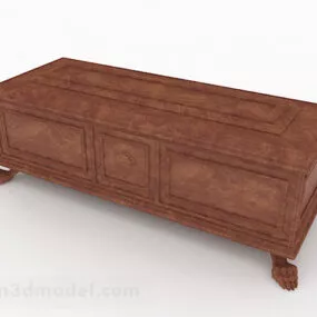 Red Brown Wood Long Locker 3d model