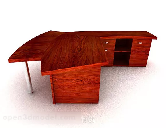 Red Brown Personality Wooden Desk 3d model Red Brown Personality Wooden Desk 3d model