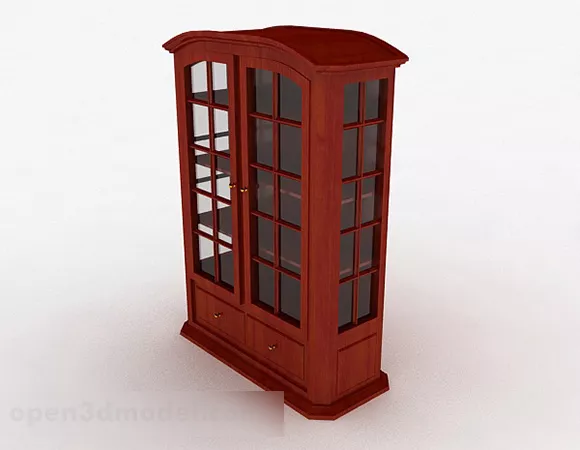 Classic Bookcase Wooden Material 3d model
