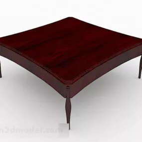 Red Brown Wooden Coffee Table Furniture 3d model
