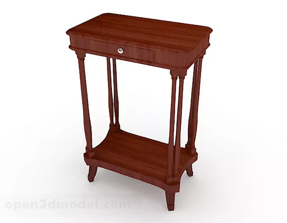 Wood Dressing Table With Large Flat Miror 3d model