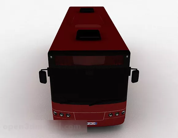 Red Bus Car Vehicle 3d model Red Bus Car Vehicle 3d model