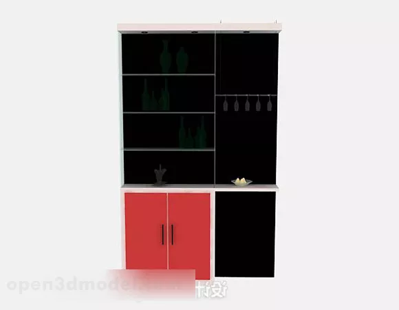 Red Cabinet Furniture 3d model Red Cabinet Furniture 3d model