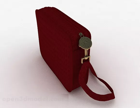 Female Red Clutch Wallet 3d model Female Red Clutch Wallet 3d model