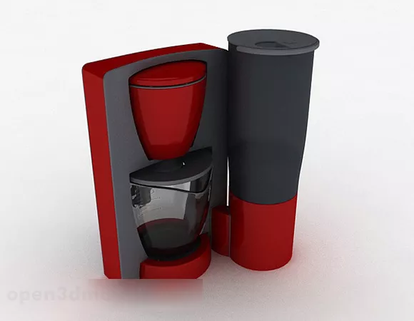 Red Coffee Machine 3d model Red Coffee Machine 3d model