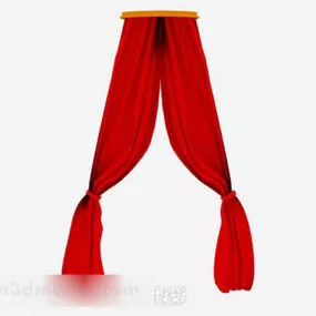 Classic Red Curtain 3d model