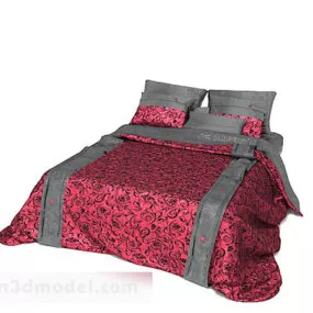 Red Double Bed 3d model