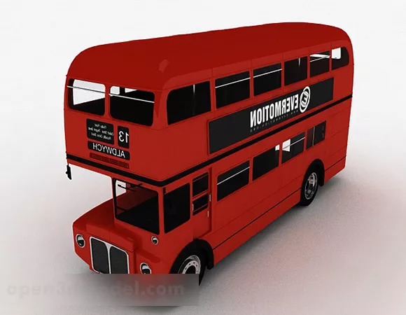 Red Double Decker Bus 3d model Red Double Decker Bus 3d model