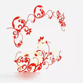 Red Flower Wallpaper 3d model