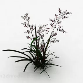 Red Flowers Grass 3d model