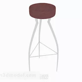 Red High Stool 3d model