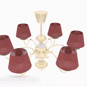 Red Home Living Room Chandelier 3d model