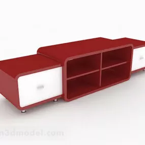 Red Home Tv Cabinet 3d model