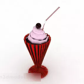 Red Ice Cream 3d model