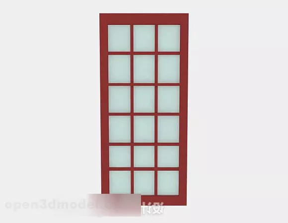 Red Lattice Door 3d model Red Lattice Door 3d model