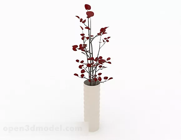 Red Leaf Plant Flower Home Furnishings 3d model Red Leaf Plant Flower Home Furnishings 3d model