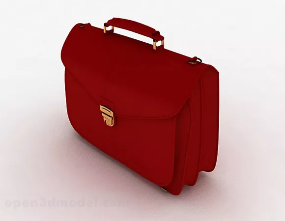 Red Leather Hbag 3d model Red Leather Hbag 3d model