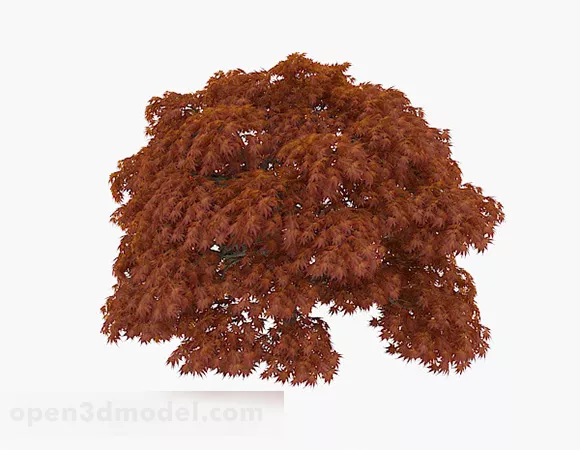Single Red Maple Tree 3d model