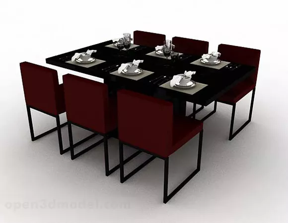 Minimalist Dining Table And Chair 3d model Minimalist Dining Table And Chair 3d model