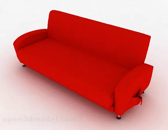 Dark Green Leather Loveseat Sofa 3d model